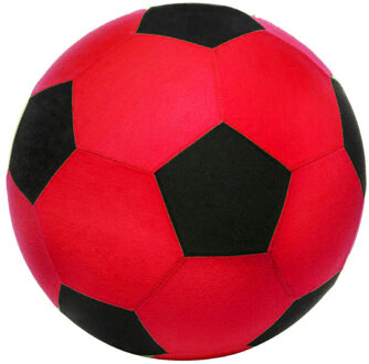 Softbal foam - voetbal print - rood - zacht - 50 cm - speelgoed ballen