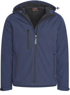 Softshell hood jacket navy Blauw - L