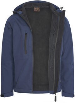 Softshell hood jacket navy Blauw - L