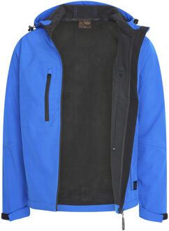 Softshell hood jacket royal Blauw