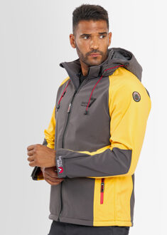 Softshell Jas voor Heren – Donker Grijs-Geel