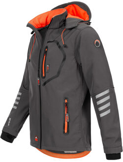 Softshell Jas voor heren Overgangsjas - Grijs-Oranje - 4XL