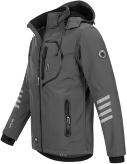 Softshell Jas voor heren Overgangsjas - Grijs-Zwart - 5XL