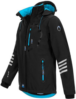 Softshell Jas voor heren Overgangsjas - Zwart-Blauw - 2XL