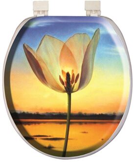 Softy Klassieke Patroon Soft Toilet Seat Cover Wit