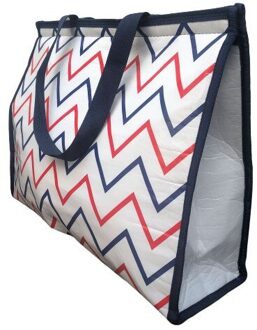 Soğutucu Tas 45X33 Cm Zomer Seizoen Strand Picknick Elegante Dagelijks Gebruik Rood Blauw Streep