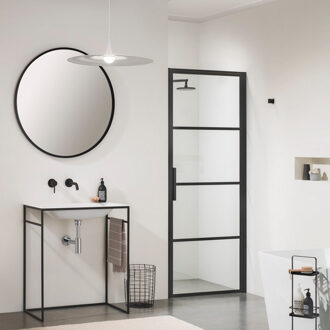 Soho 1-delige deur linker versie 90x210cm zwart-helder glas