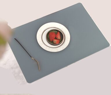 Soild Kleur Lederen Waterdichte Placemat Tafel Mat Warmte Isolatie Anti-Slippen Wasbare Duurzaam Voor Keuken Eetkamer 30x45cm lanse