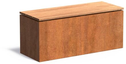 Sokkel met zitting cortenstaal 100x40x43 cm