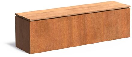 Sokkel met zitting cortenstaal 150x40x43 cm