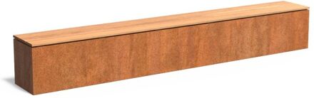 Sokkel met zitting cortenstaal 300x40x43 cm