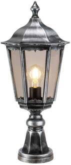 Sokkellamp 1112 van gegoten aluminium zwart-zilver zwart, zilver