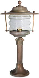 Sokkellamp Adessora lantaarn zeewaterbestendig antiek messing, koper, helder