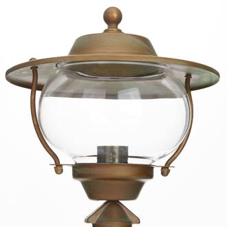 Sokkellamp Adessora, messing, glas, hoogte 48 cm antiek messing, koper, helder