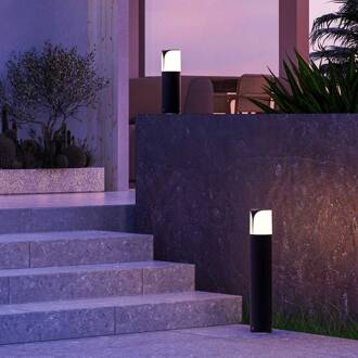 sokkellamp Astra, hoogte 50 cm, antraciet, aluminium antraciet, opaal