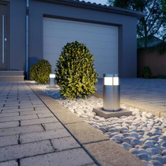 sokkellamp Caramia, 23 cm, roestvrij staal, zeewaterbestendig