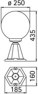 Sokkellamp I, zwart, bubbelglas zwart, helder