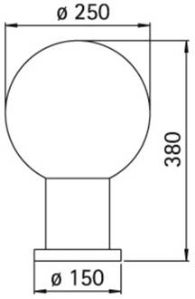 Sokkellamp II zwart met bubbelglas transparant