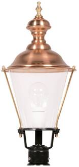 Sokkellamp K4b met koper, zwart transparant, koper