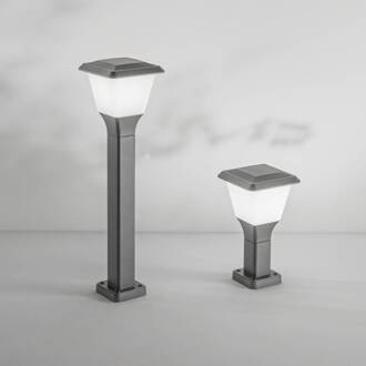 Sokkellamp Lena, 30 cm, donkergrijs, metaal, E27, IP65