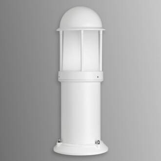 Sokkellamp Marco van aluminium, wit opaal