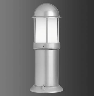 Sokkellamp Marco van aluminium, zilver opaal