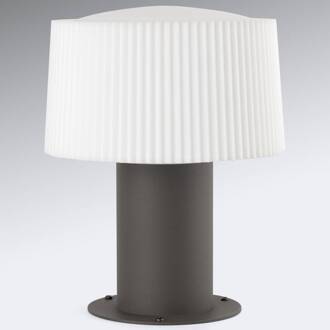 Sokkellamp Muffin met geribbelde kap, 25,9 cm donkergrijs, wit