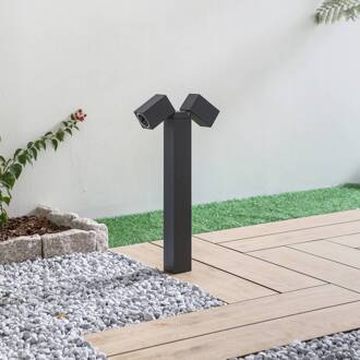 sokkellamp Othil, 2-lamps, 50 cm, antraciet, metaal