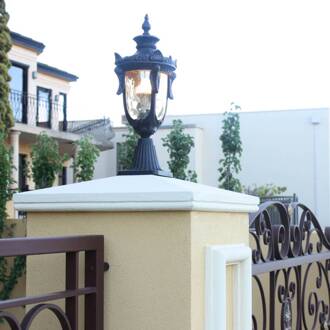 Sokkellamp PHILADELPHIA - historisch design brons, amber