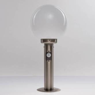 Sokkellamp Vedran, 45 cm, roestvrij staal, sensor roestvrij staal, opaalwit