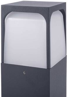 sokkellamp Veta, hoogte 50 cm, zwart, aluminium zwart, opaal