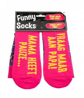 Sokken - Funny socks - Vraag maar aan Papa! Mama heeft pauze