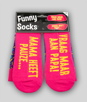 Sokken - Funny socks - Vraag maar aan Papa! Mama heeft pauze