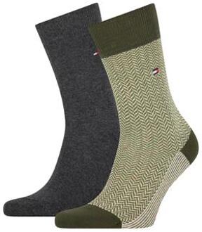 Sokken Men Seasonal Sock 2P Herringbone Neppy Groen - 39/42