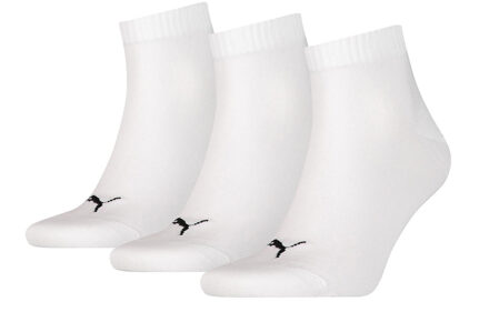 Sokken - QUARTER PLAIN 3 paar - Unisex - Maat 35 white