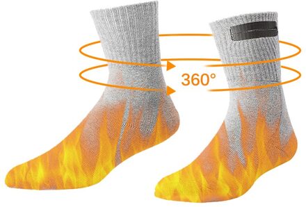 Sokken Verwarming Sok Drie Modi Elastische Comfortabele Waterbestendig Elektrische Warme Sok Set Winter Warme Outdoor Sokken Thermische grijs midden- Tube