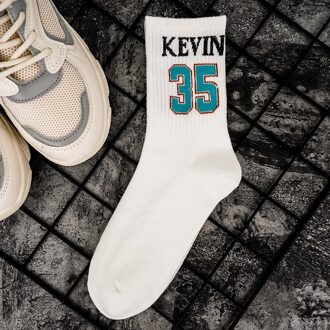 Sokken Vrouwen College Stijl Mid Buis Katoen Zwart Wit Hip-Hop Sport Sok Brief Print Grappige Sokken Casual harajuku 35