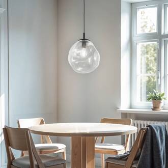 Sol Mini hanglamp, glas, Ø 25 cm, zwart/helder zwart, helder