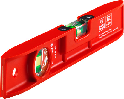 Sola Kunststof waterpas PTF25 25cm 2 libellen 1,00mm/m rood - 01412201