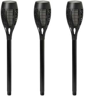 Sola Solar tuinfakkel - zwart - set van 3