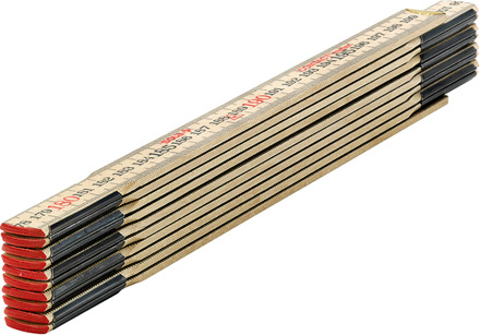 Sola Vouwmeter hout 2mtr/10-ledig HC2/10 naturel, Klasse 3 (contactmeter) - 53010501