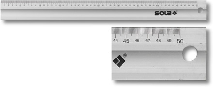Sola Werkplaatslineaal 1000x50x5mm LAB1000, ALU, gedrukte maatverdeling mm/cm - 56100701 - 56100701