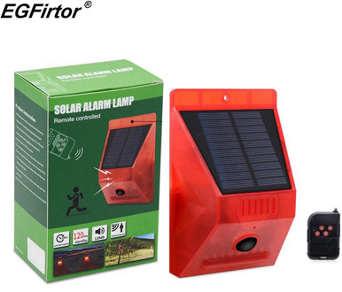 Solar Alarm Lamp Remote Control Security Alarm Motion Sensor Alarm Siren PIR Motion Sensor Detector For Home Yard Outdoor