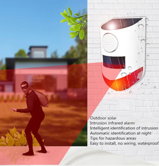 Solar Alarm Light Wireless IP65 Motion Sensor Outdoor Garden Security Lamp Infrared Motion Sensor Detector Siren Strobe Alarm