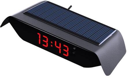 Solar Auto Klok Thermometer Lichtgevende Hoge Precisie Elektronische Temperatuur Monitor Lcd Digitale Temperatuur Monitor Accessoires rood