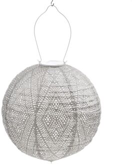 Solar Buitenlampion Ikat Rond - 30 cm - Licht Taupe