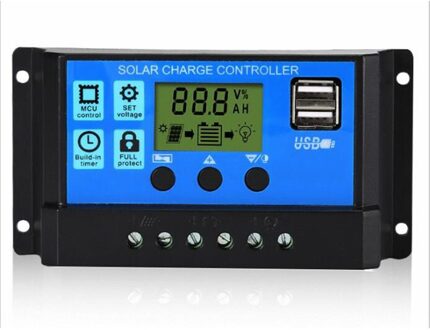 Solar Charger Controller 60A 50A 40A 30A 20A 10A 12V 24V Acculader Lcd Dual Usb Zonnepaneel regulator Voor Max 50V