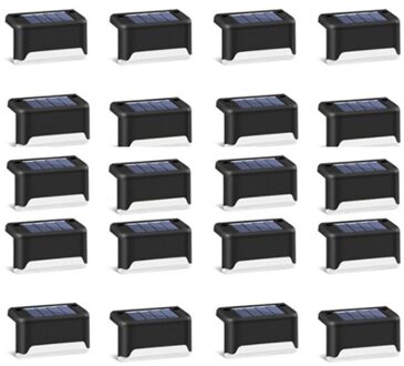 Solar Dekverlichting 20 Pcs Solar Stap Lights Outdoor Led Solar Fence Lamp Voor Trappen, stap En Hekken (Warm Wit)