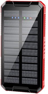 Solar Draadloze 80000Mah Powerbank Telefoon Externe Oplader Solar Battery Pack Opladen Draagbare Outdoor Reizen Emergency Powerbank rood