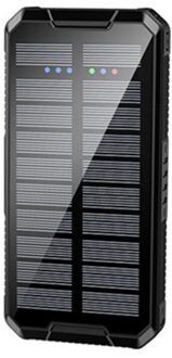 Solar Draadloze 80000Mah Powerbank Telefoon Externe Oplader Solar Battery Pack Opladen Draagbare Outdoor Reizen Emergency Powerbank zwart